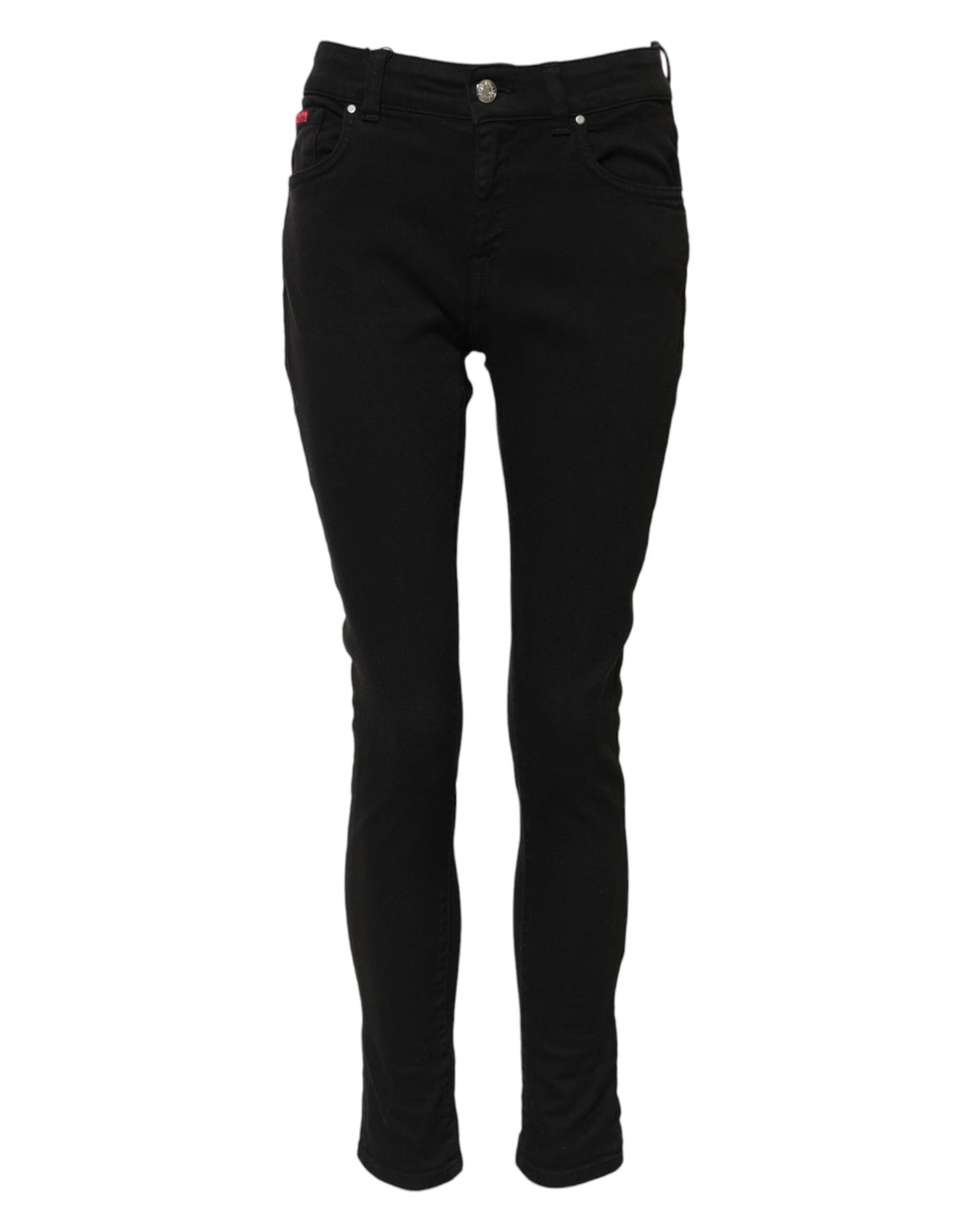 Dolce & Gabbana Women's Skinny Mid Rise Stretch Denim Cotton Jeans - Black