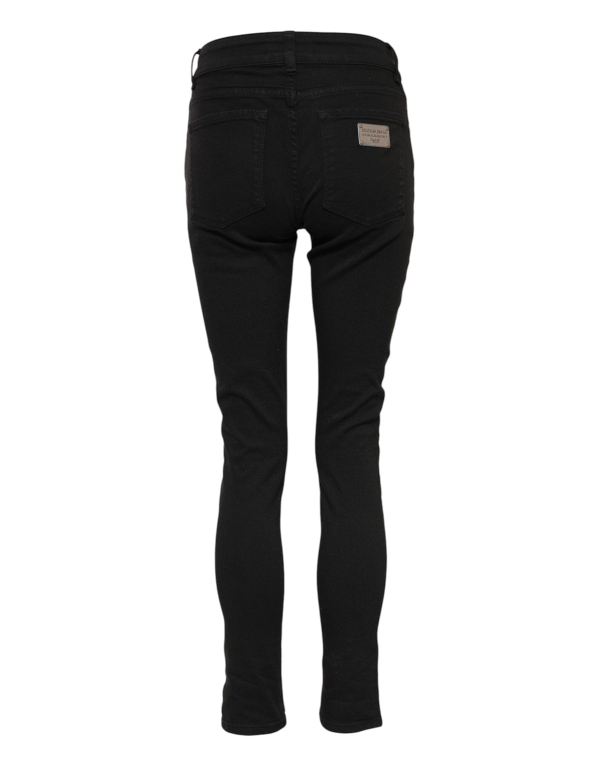 Dolce & Gabbana Women's Skinny Mid Rise Stretch Denim Cotton Jeans - Black