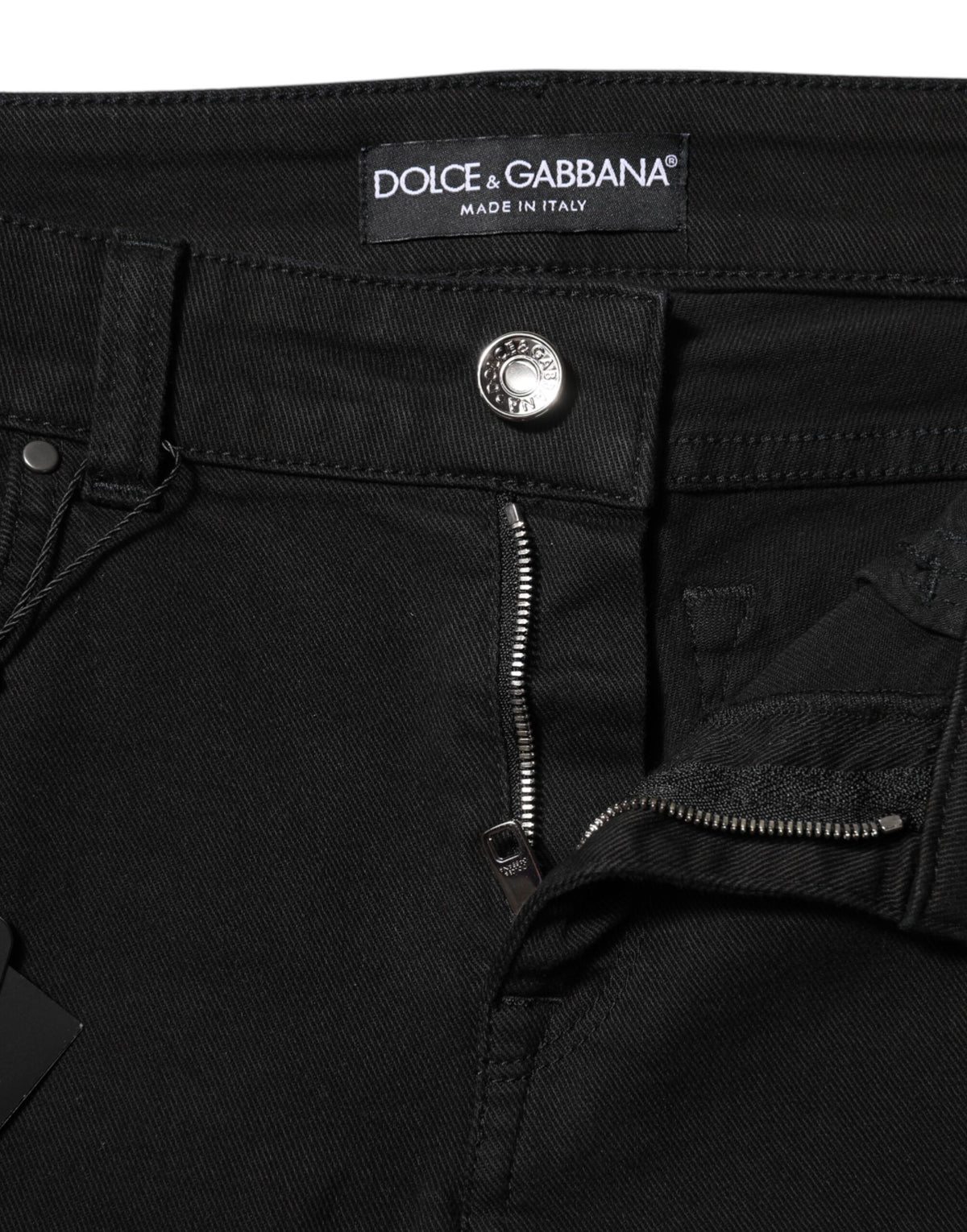 Dolce & Gabbana Women's Skinny Mid Rise Stretch Denim Cotton Jeans - Black