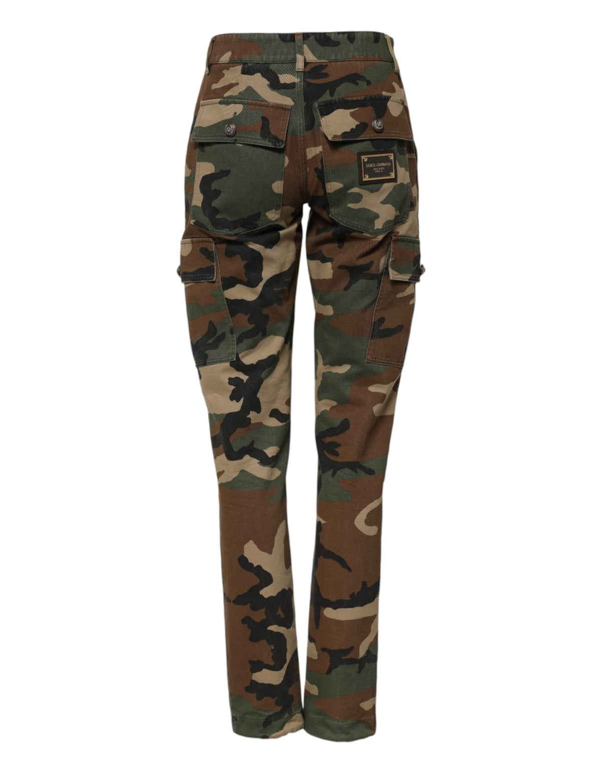 Dolce & Gabbana Women's Mid Rise Cotton Cargo Pants - Multicolor Camouflage