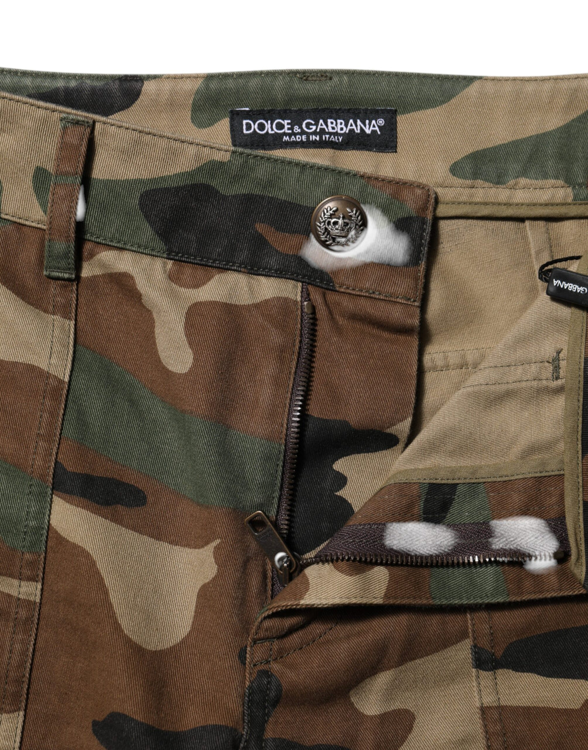 Dolce & Gabbana Women's Mid Rise Cotton Cargo Pants - Multicolor Camouflage