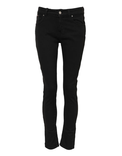 Dolce & Gabbana Women's Skinny Mid Rise Stretch Denim Cotton Jeans - Black