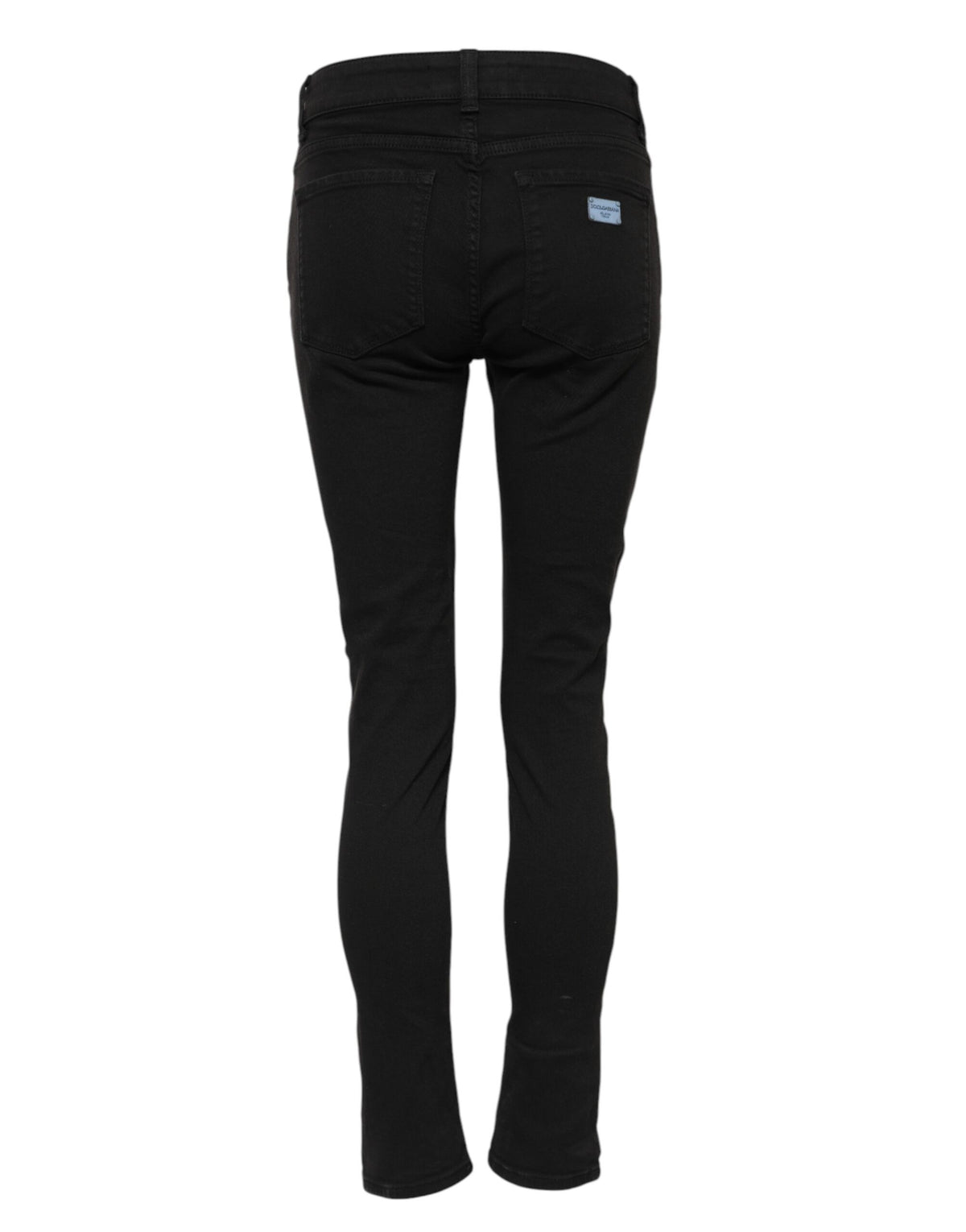 Dolce & Gabbana Women's Skinny Mid Rise Stretch Denim Cotton Jeans - Black