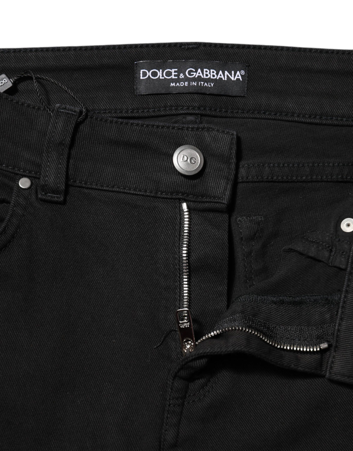 Dolce & Gabbana Women's Skinny Mid Rise Stretch Denim Cotton Jeans - Black