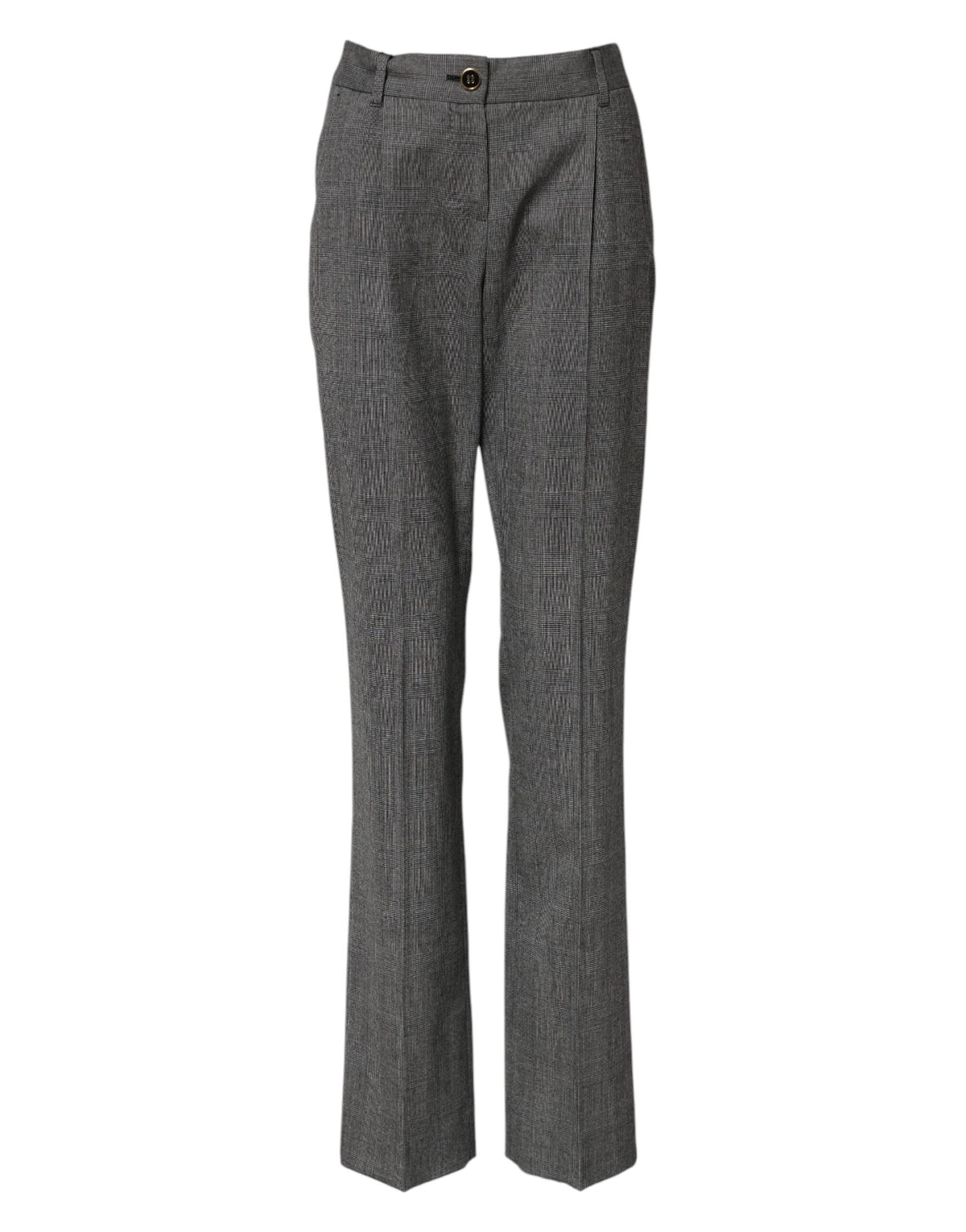 Dolce & Gabbana Women's Flared High Rise Virgin Wool Jeans - Gray Checkered