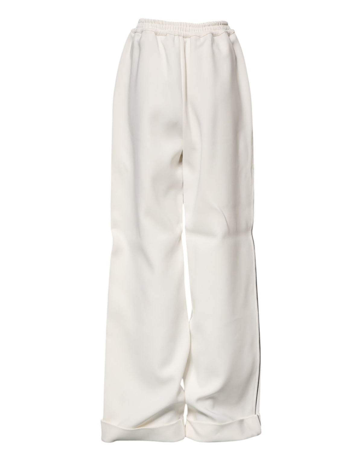 Dolce & Gabbana Women's Regular Fit Wide Mid Rise Stretch Viscose Jeans - White