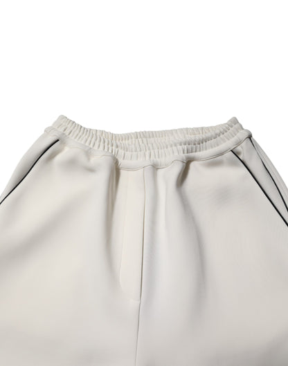 Dolce & Gabbana Women's Regular Fit Wide Mid Rise Stretch Viscose Jeans - White
