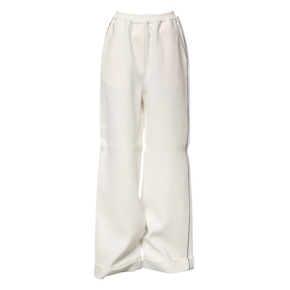Dolce & Gabbana Women's Regular Fit Wide Mid Rise Stretch Viscose Jeans - White