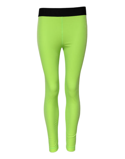 Dolce & Gabbana Women's Slim Leggings High Rise Stretch Nylon - Green