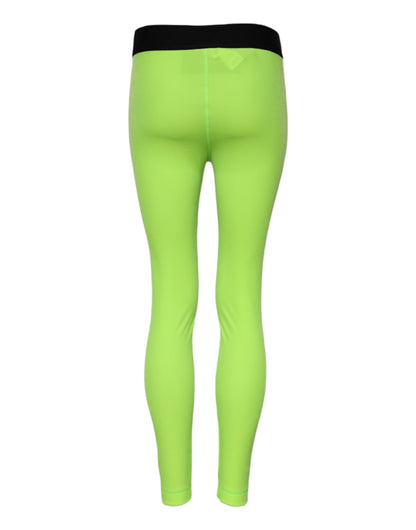 Dolce & Gabbana Women's Slim Leggings High Rise Stretch Nylon - Green