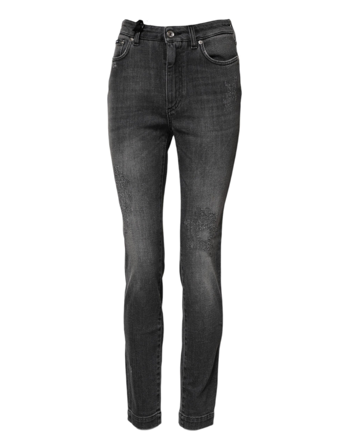 Dolce & Gabbana Audrey Women's Skinny High Rise Stretch Denim Cotton Jeans - Dark Gray Gray