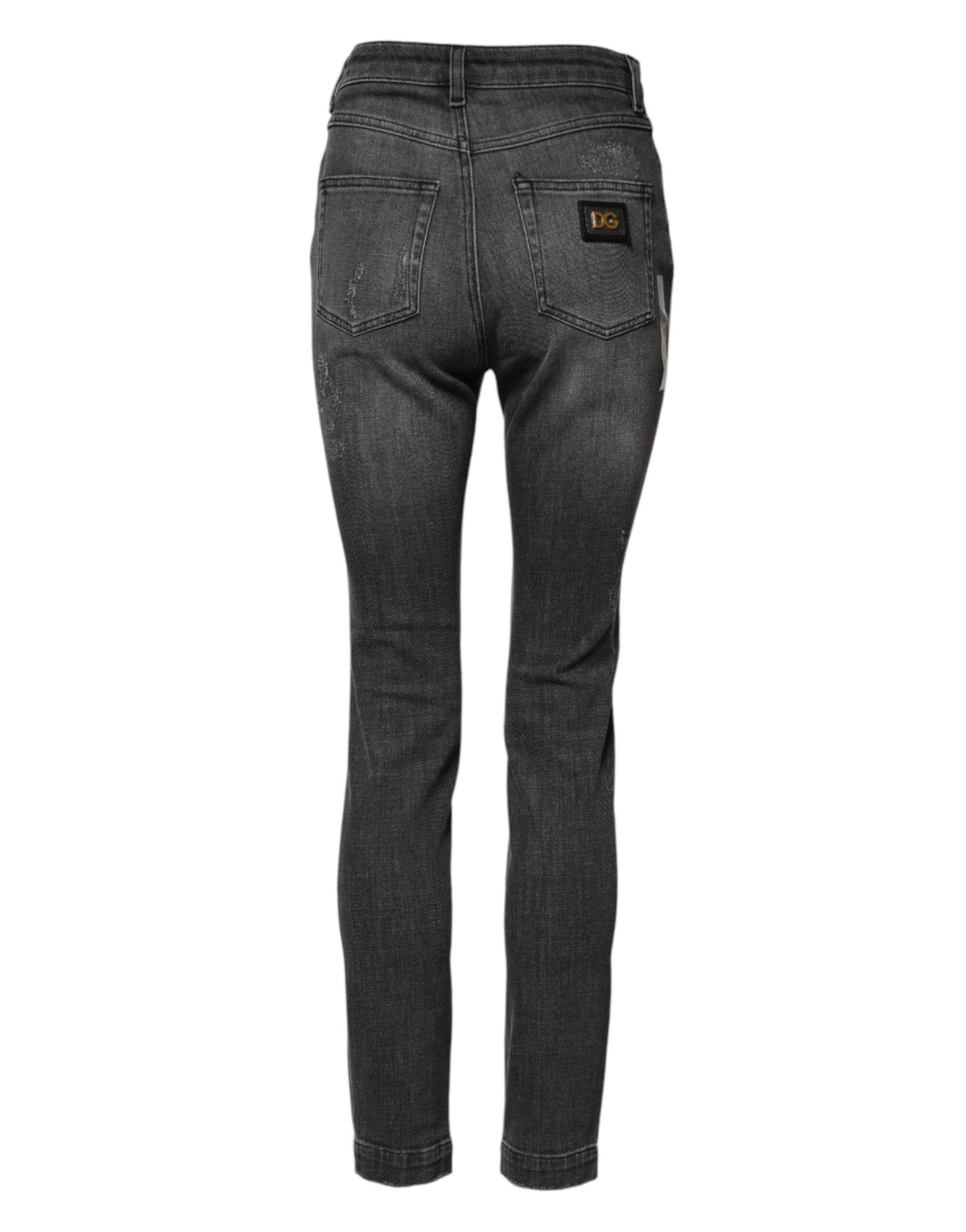 Dolce & Gabbana Audrey Women's Skinny High Rise Stretch Denim Cotton Jeans - Dark Gray Gray