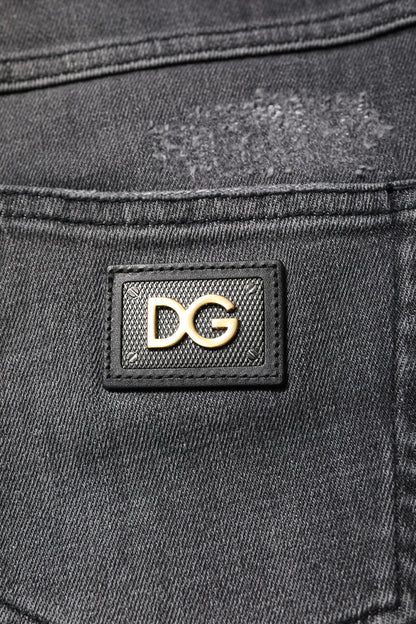 Dolce & Gabbana Audrey Women's Skinny High Rise Stretch Denim Cotton Jeans - Dark Gray Gray