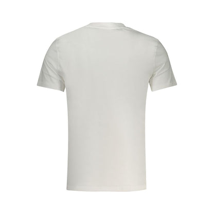 T-Shirt by Guess Jeans for men in organic cotton white & print showcases a unassuming silhouette, artfully detailed with a refined crew neckline and unassuming for a sophisticated, contemporary look.
