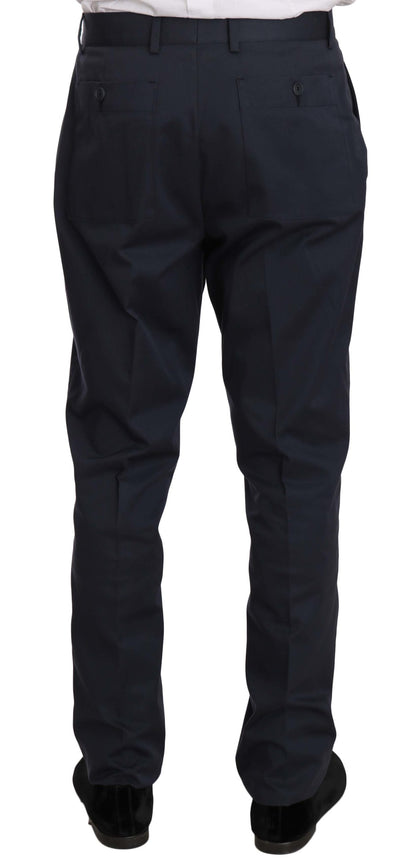 Romeo Gigli Men's Two Piece 3 Button Cotton Blue Solid Suit
