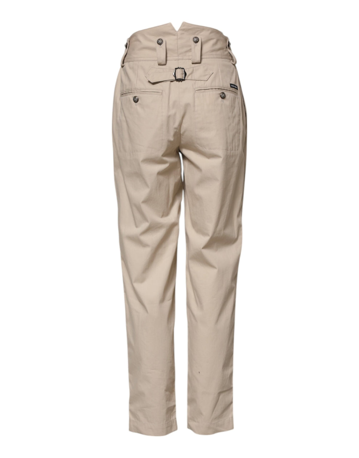 Dolce & Gabbana Women's Tapered Leg Regular Fit High Rise Cotton Jeans - Beige