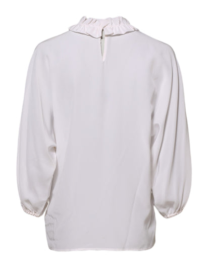 Dolce & Gabbana Women's Long-Sleeve Silk Blouse - White