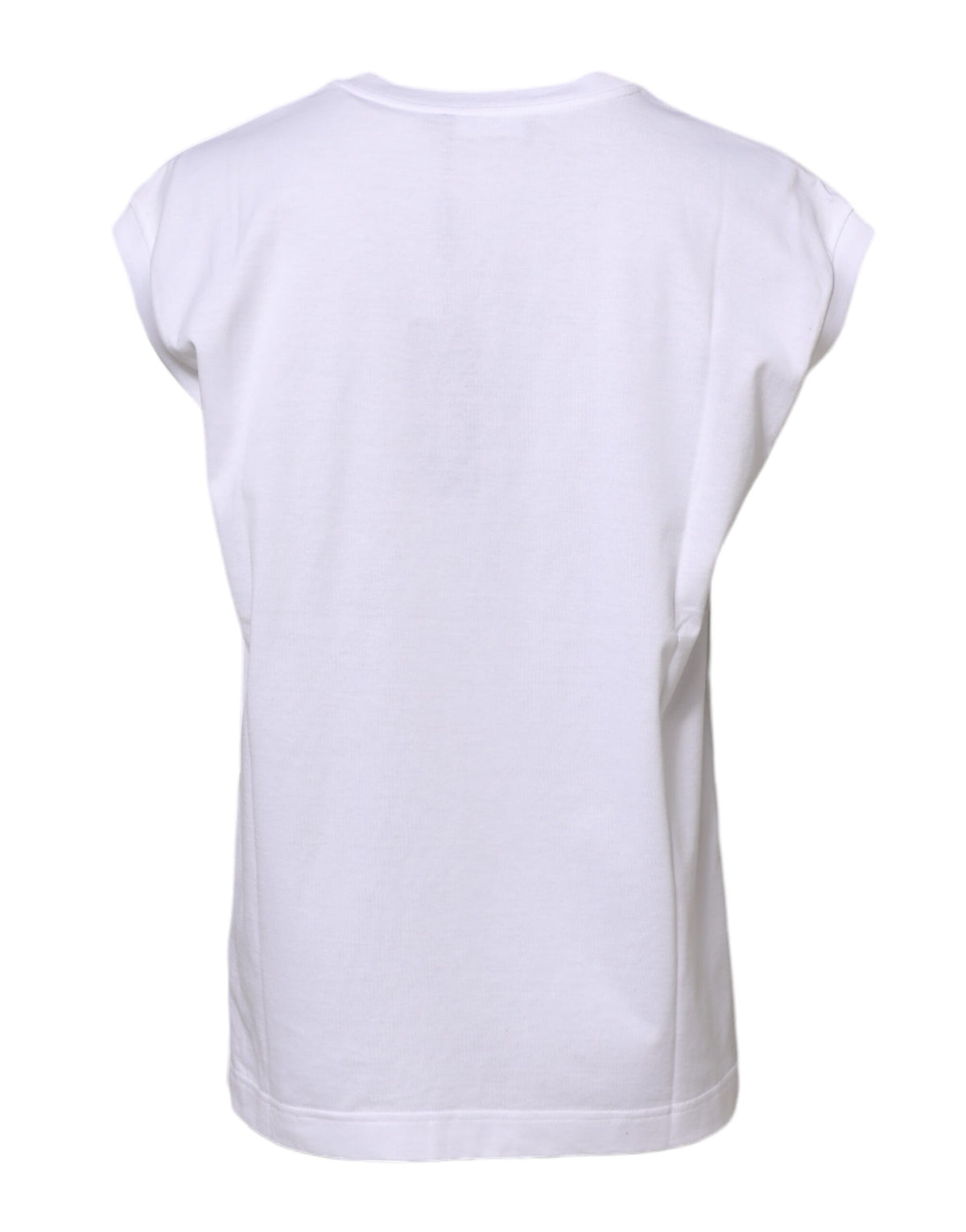 Dolce & Gabbana Women's Sleeveless Crew Neck Cotton T-Shirt - White