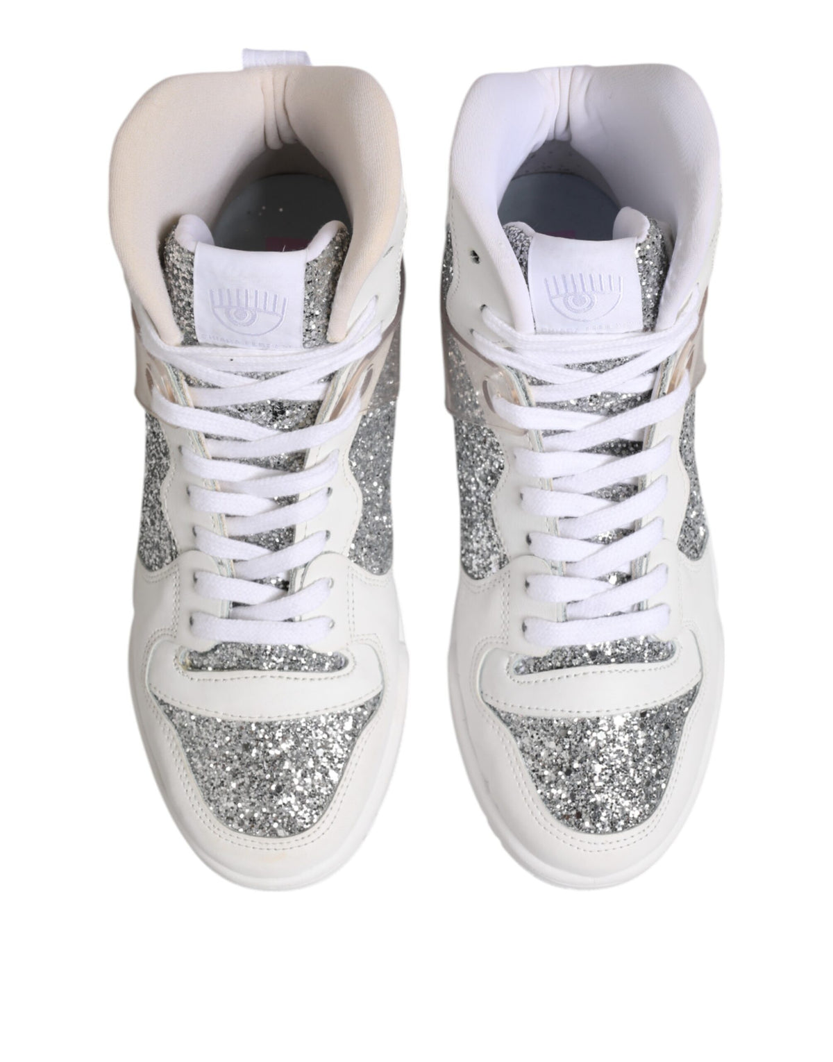 Chiara Ferragni Women's High Top Leather & Rubber Sneakers - Silver White
