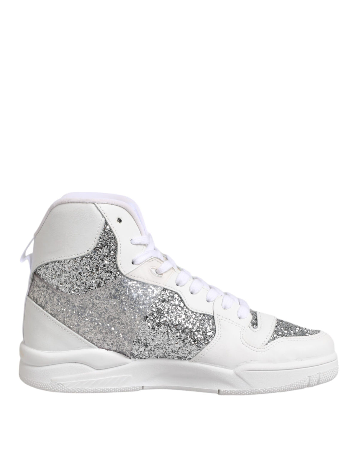 Chiara Ferragni Women's High Top Leather & Rubber Sneakers - Silver White