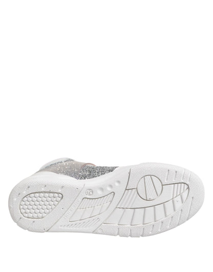 Chiara Ferragni Women's High Top Leather & Rubber Sneakers - Silver White