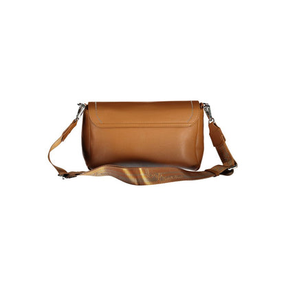 BYBLOS Brown Faux Leather Fold-Over Crossbody Handbag