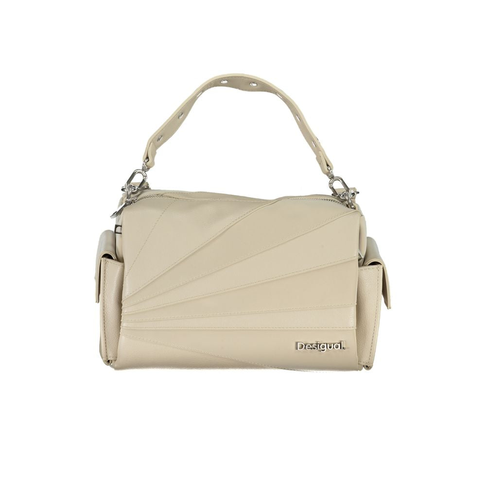 Desigual Beige M Patchwork Textures Handbag