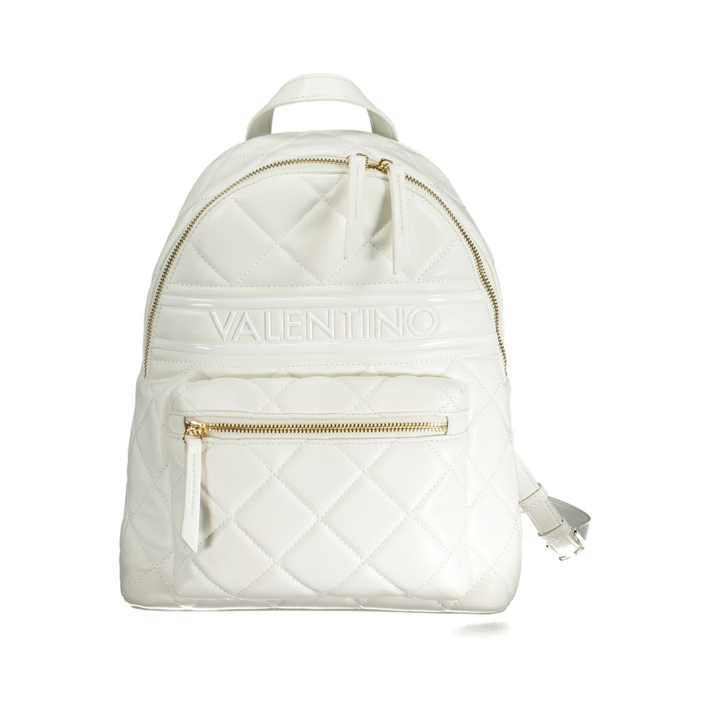 Mario Valentino White Quilted Faux Leather Backpack