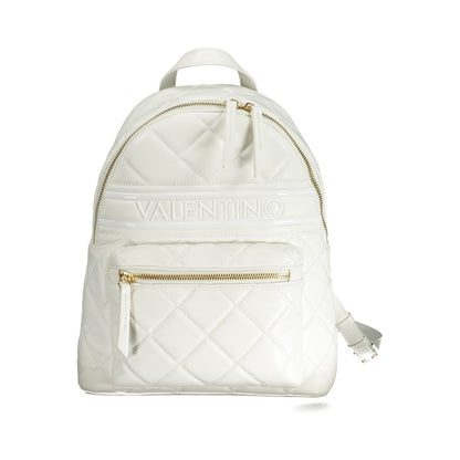 Mario Valentino White Quilted Faux Leather Backpack