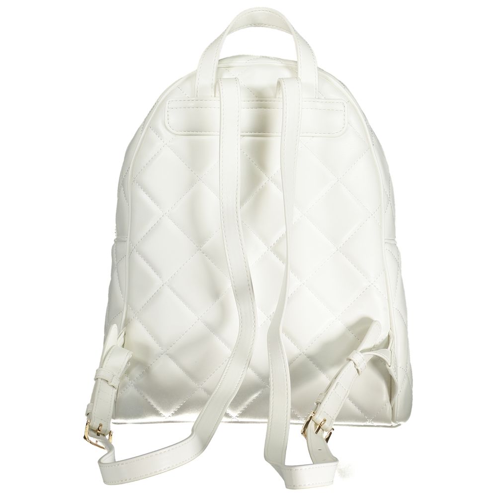 Mario Valentino White Quilted Faux Leather Backpack