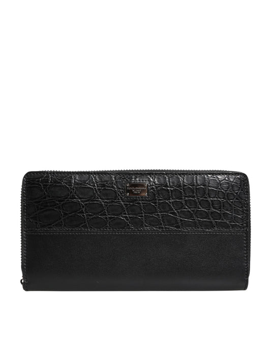 Dolce & Gabbana Exotic Leather Cardholder Wallet - Black Green Signature