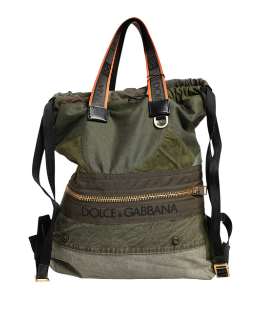 Dolce & Gabbana Calfskin Ostrich Leather Backpack - Green Signature