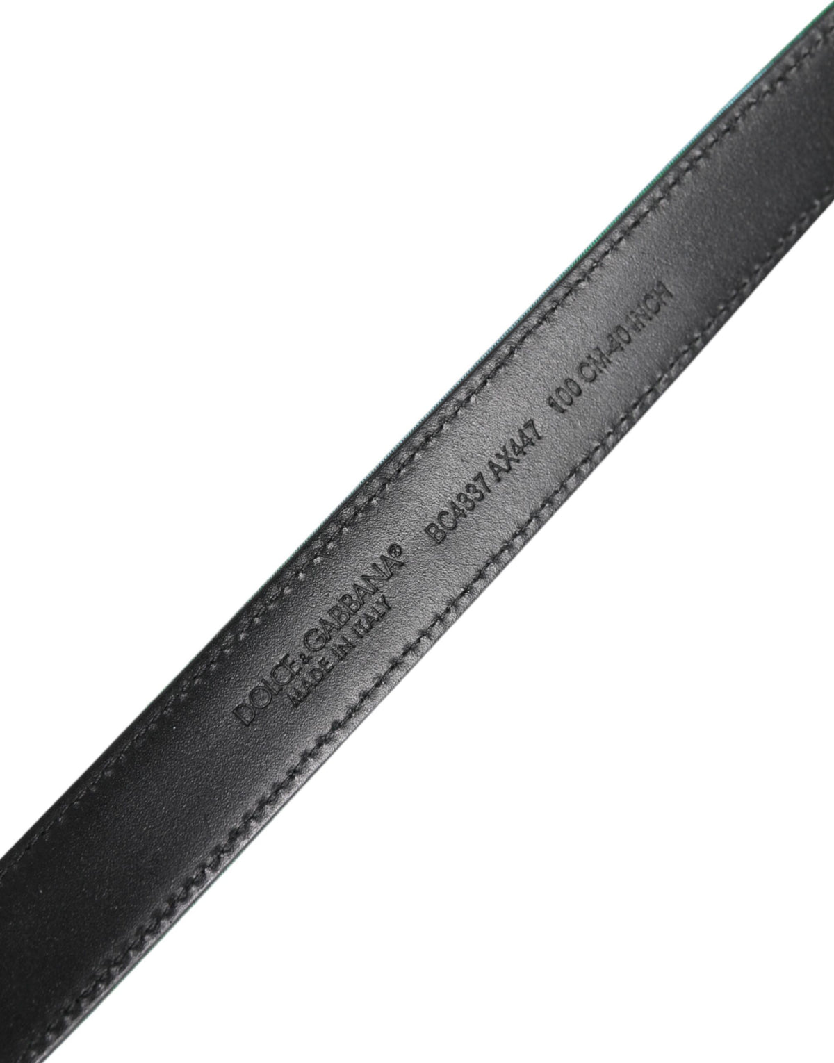 Dolce & Gabbana Polyester Lurex & Calf Leather Belt - Black Green Silver
