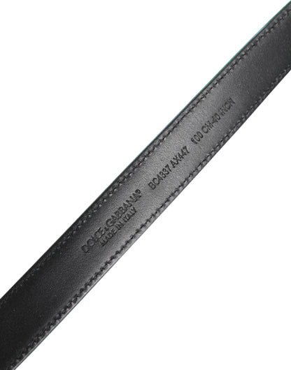 Dolce & Gabbana Polyester Lurex & Calf Leather Belt - Black Green Silver