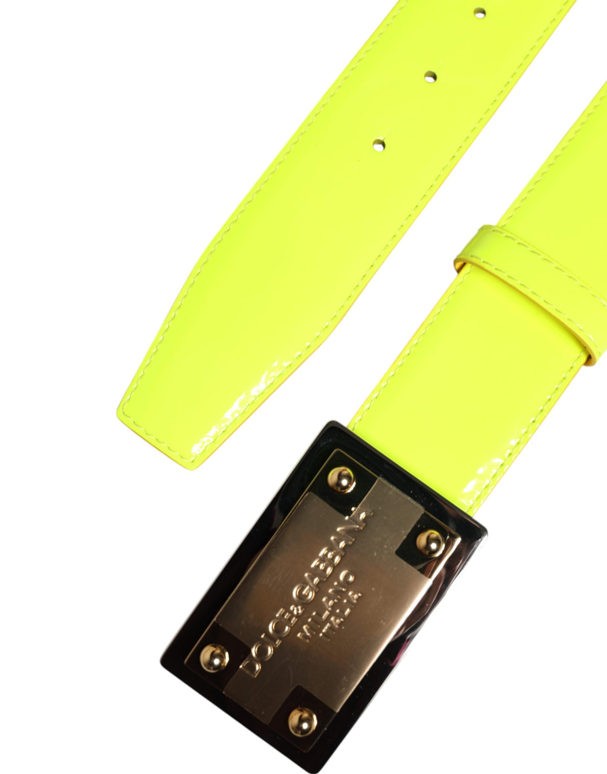 Dolce & Gabbana Calf Leather Belt - Green Silver Yellow