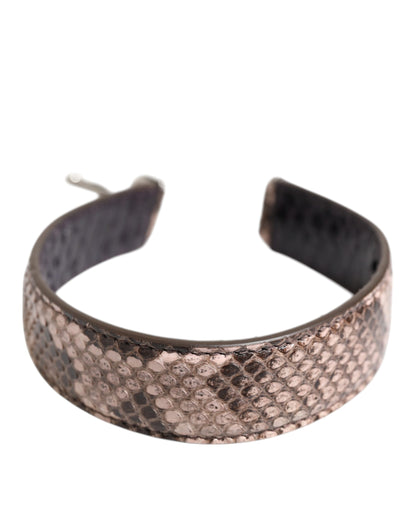 Dolce & Gabbana Python Leather Shoulder Strap - Brown Silver