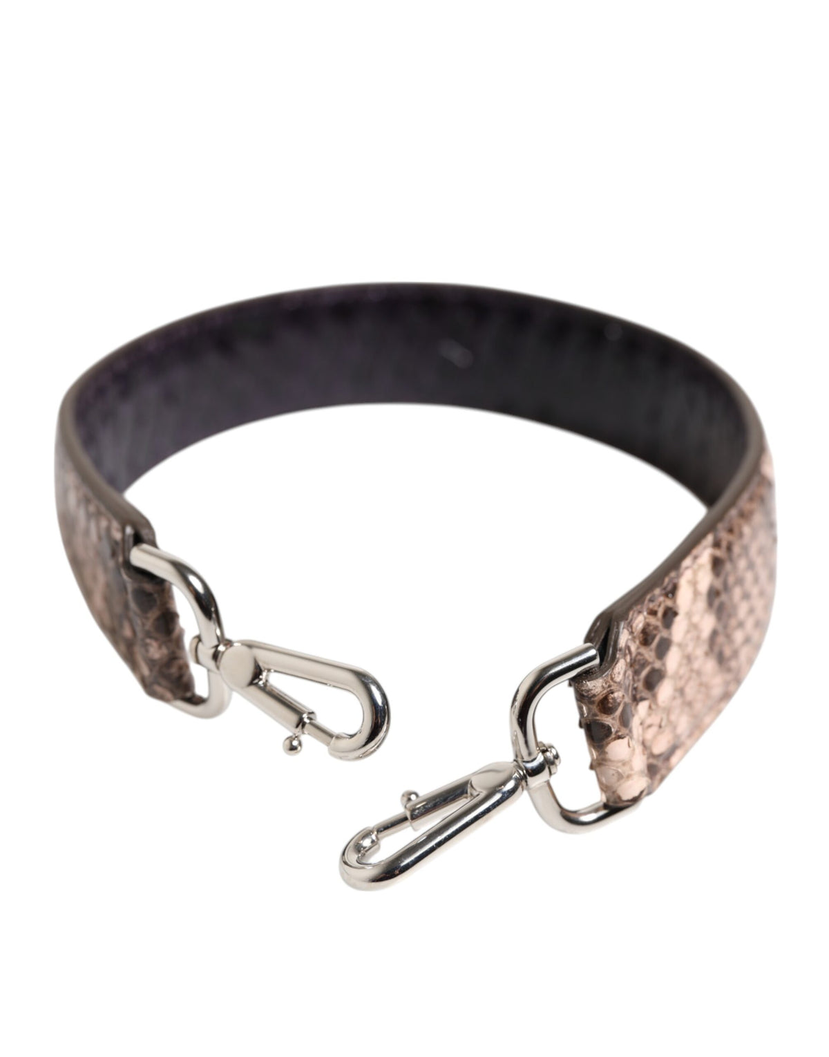 Dolce & Gabbana Python Leather Shoulder Strap - Brown Silver