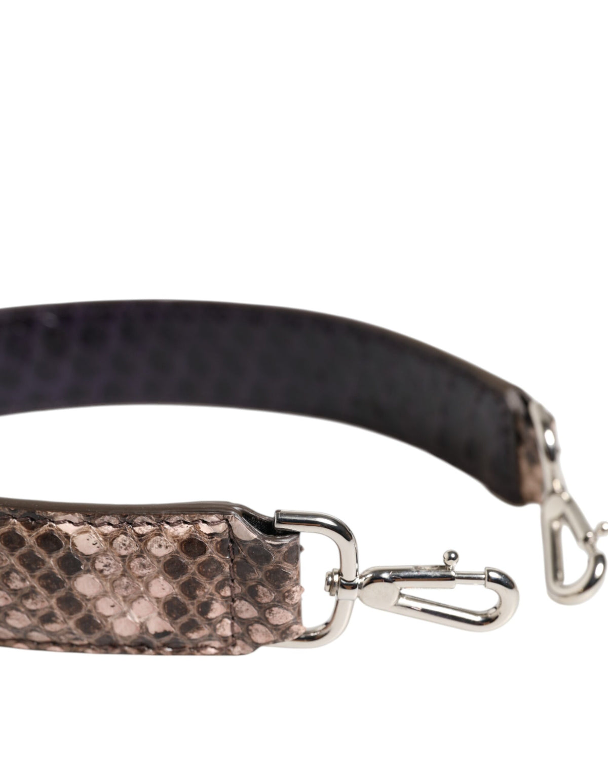 Dolce & Gabbana Python Leather Shoulder Strap - Brown Silver