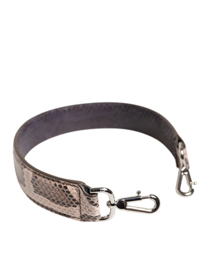 Dolce & Gabbana Python Leather Shoulder Strap - Beige Brown Silver