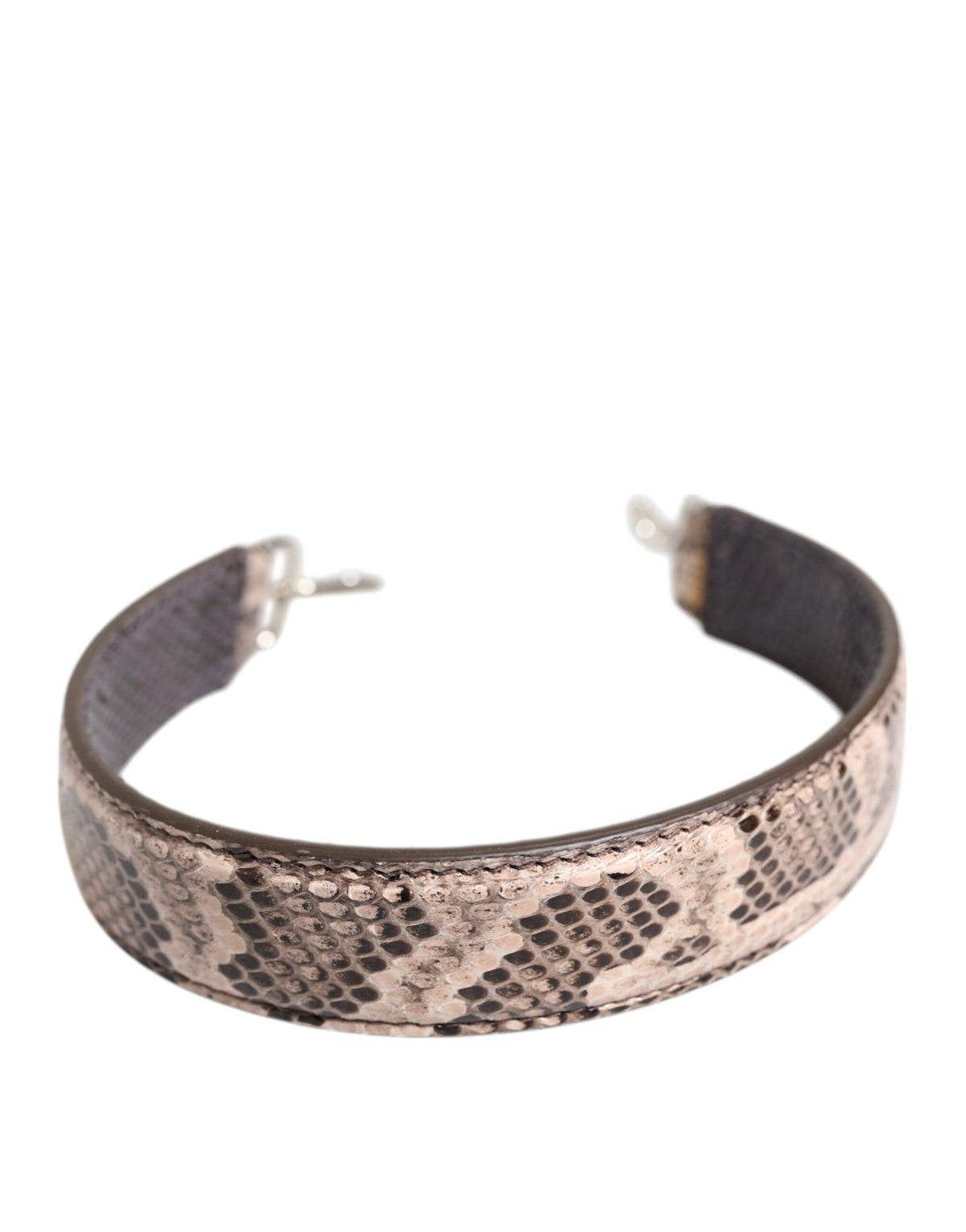 Dolce & Gabbana Python Leather Shoulder Strap - Beige Brown Silver