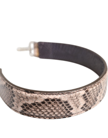 Dolce & Gabbana Python Leather Shoulder Strap - Beige Brown Silver