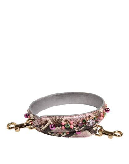 Dolce & Gabbana Python Leather Shoulder Strap - Gold Multicolor