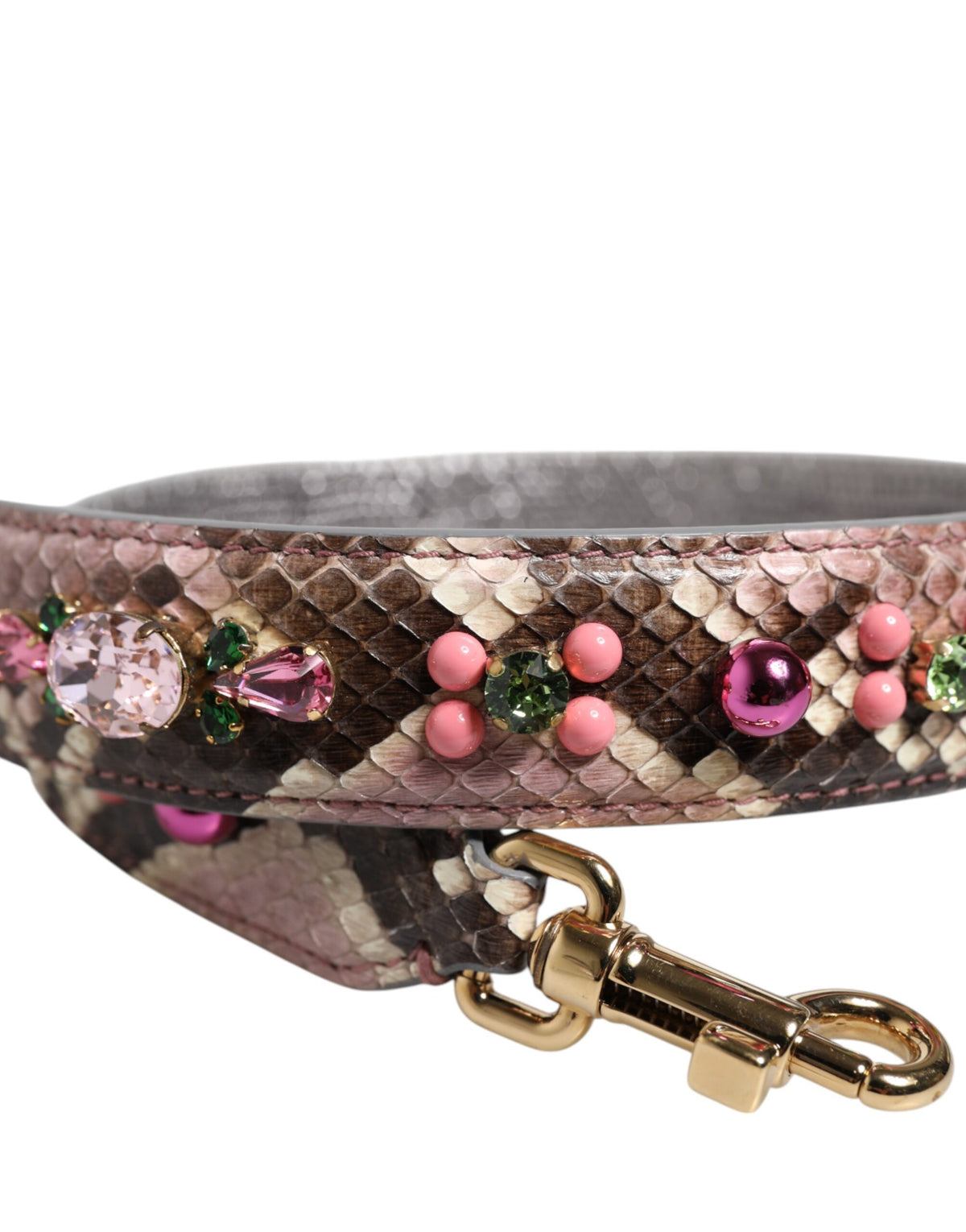 Dolce & Gabbana Python Leather Shoulder Strap - Gold Multicolor