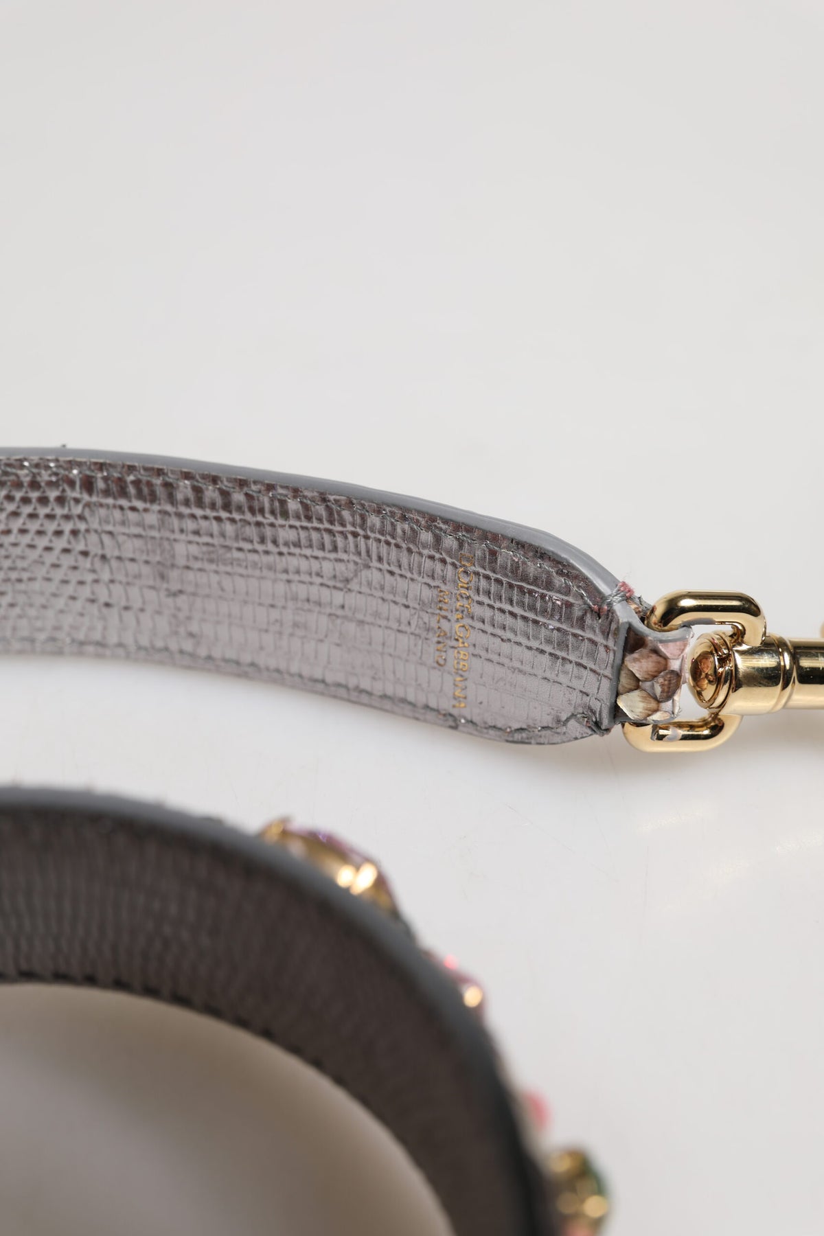 Dolce & Gabbana Python Leather Shoulder Strap - Gold Multicolor