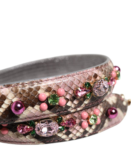Dolce & Gabbana Python Leather Shoulder Strap - Gold Multicolor