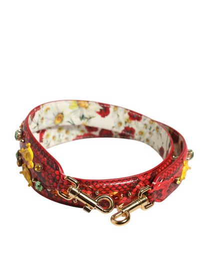 Dolce & Gabbana Python Leather Shoulder Strap - Gold Multicolor