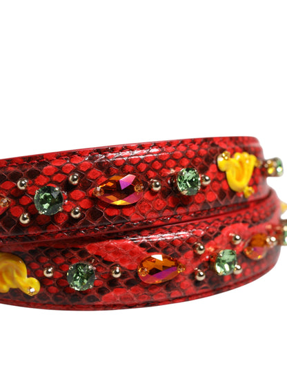 Dolce & Gabbana Python Leather Shoulder Strap - Gold Multicolor