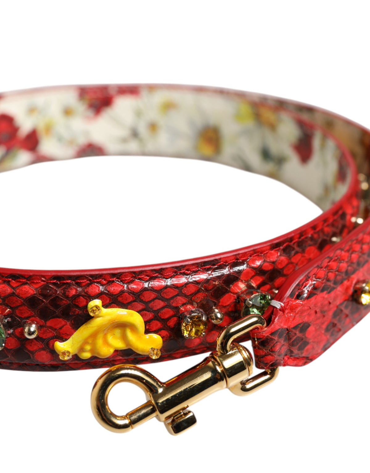 Dolce & Gabbana Python Leather Shoulder Strap - Gold Multicolor
