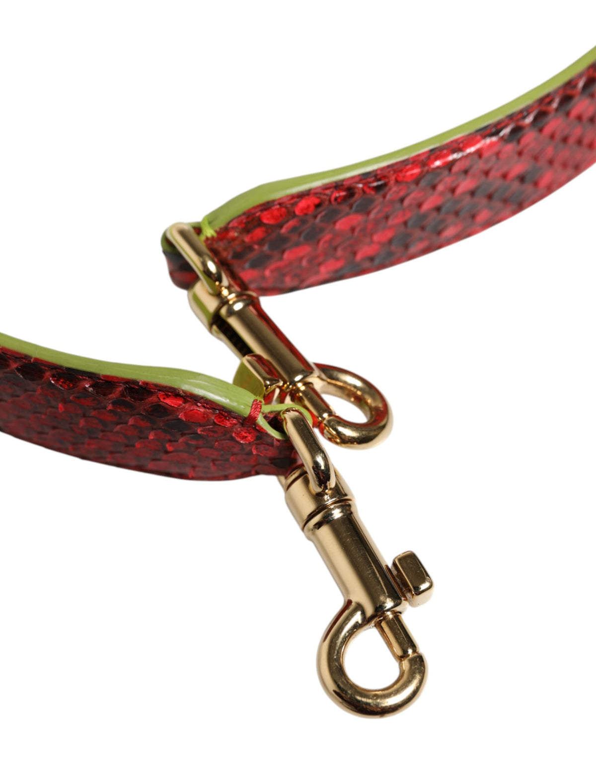 Dolce & Gabbana Calf Python Leather Shoulder Strap - Gold Green Red