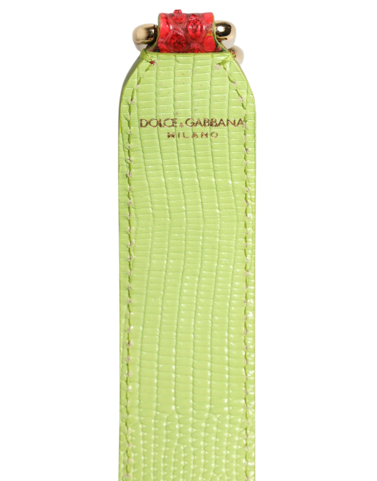 Dolce & Gabbana Calf Python Leather Shoulder Strap - Gold Green Red